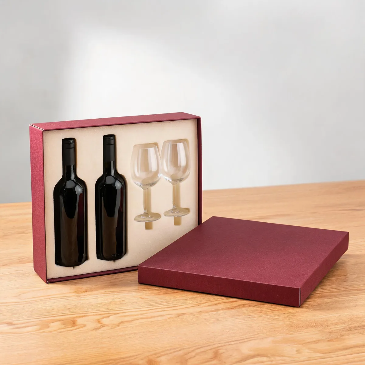 Wine Gift Set Boxes: Packaging a Bottle with Glasses and Tools
