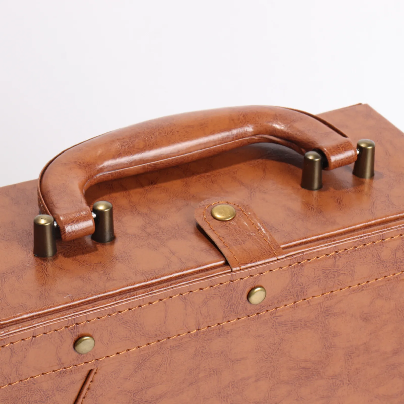 Faux Wood & Leather Double Wine Gift Box 4