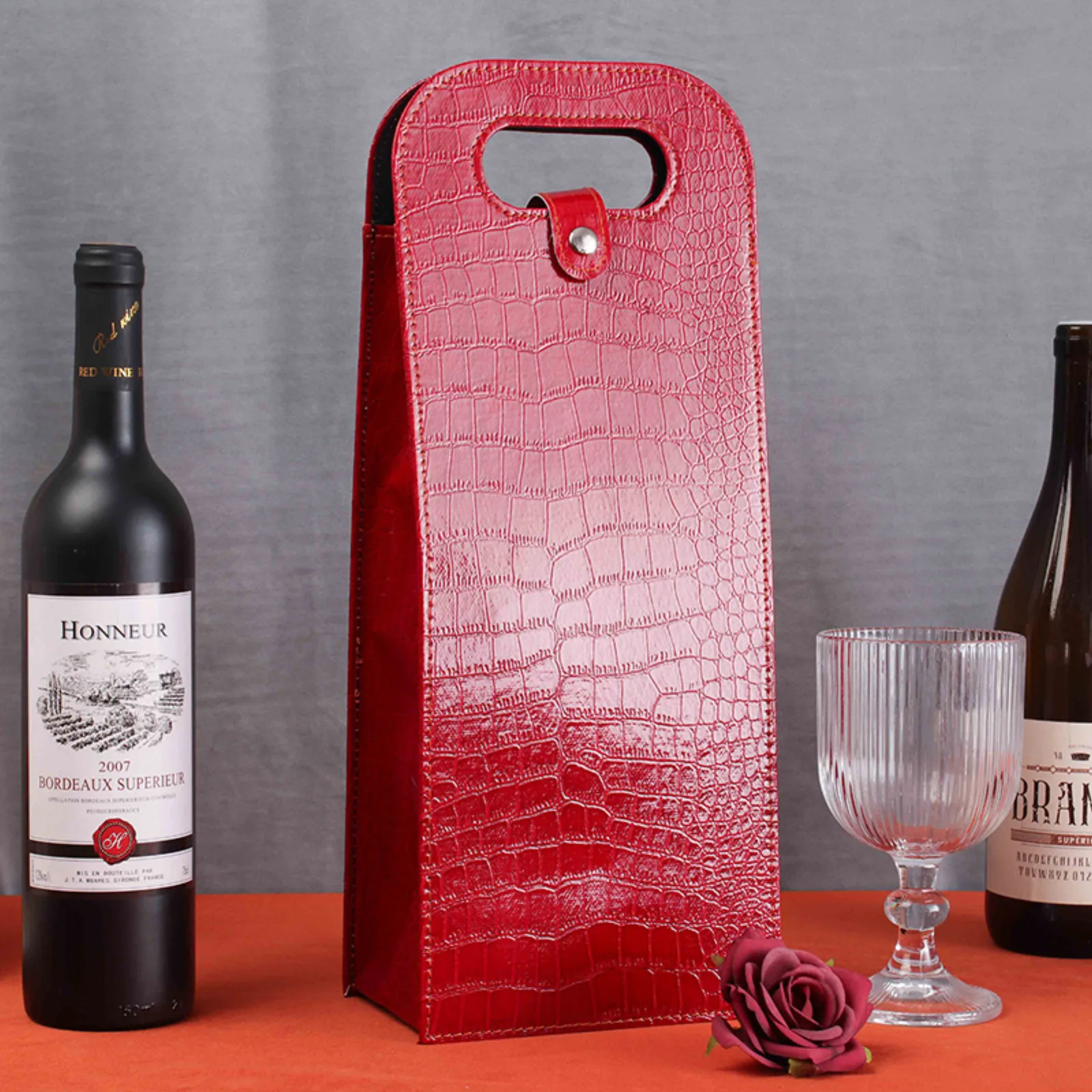Luxury Leather Wine Gift Bag