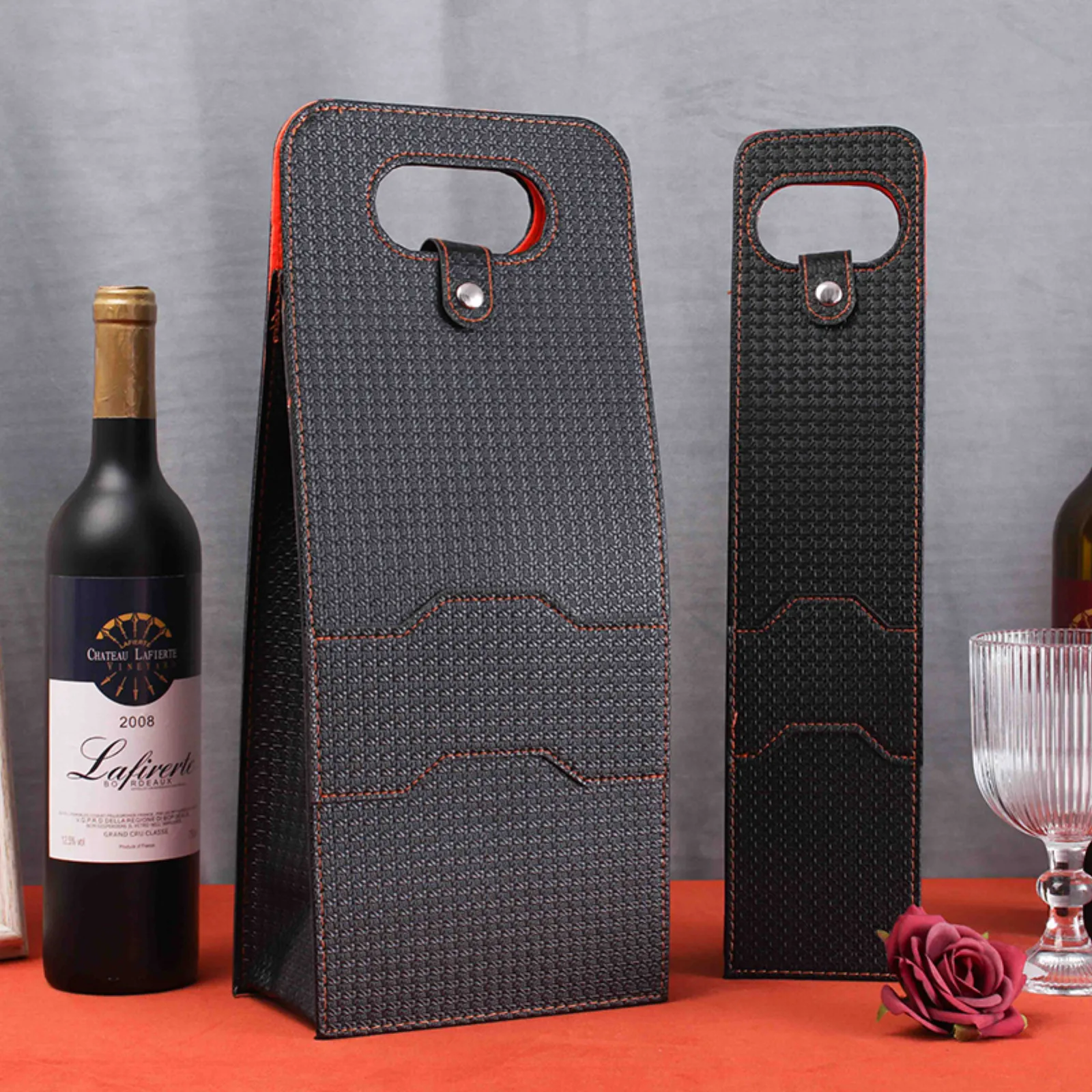 Luxury Leather Wine Gift Bag 5
