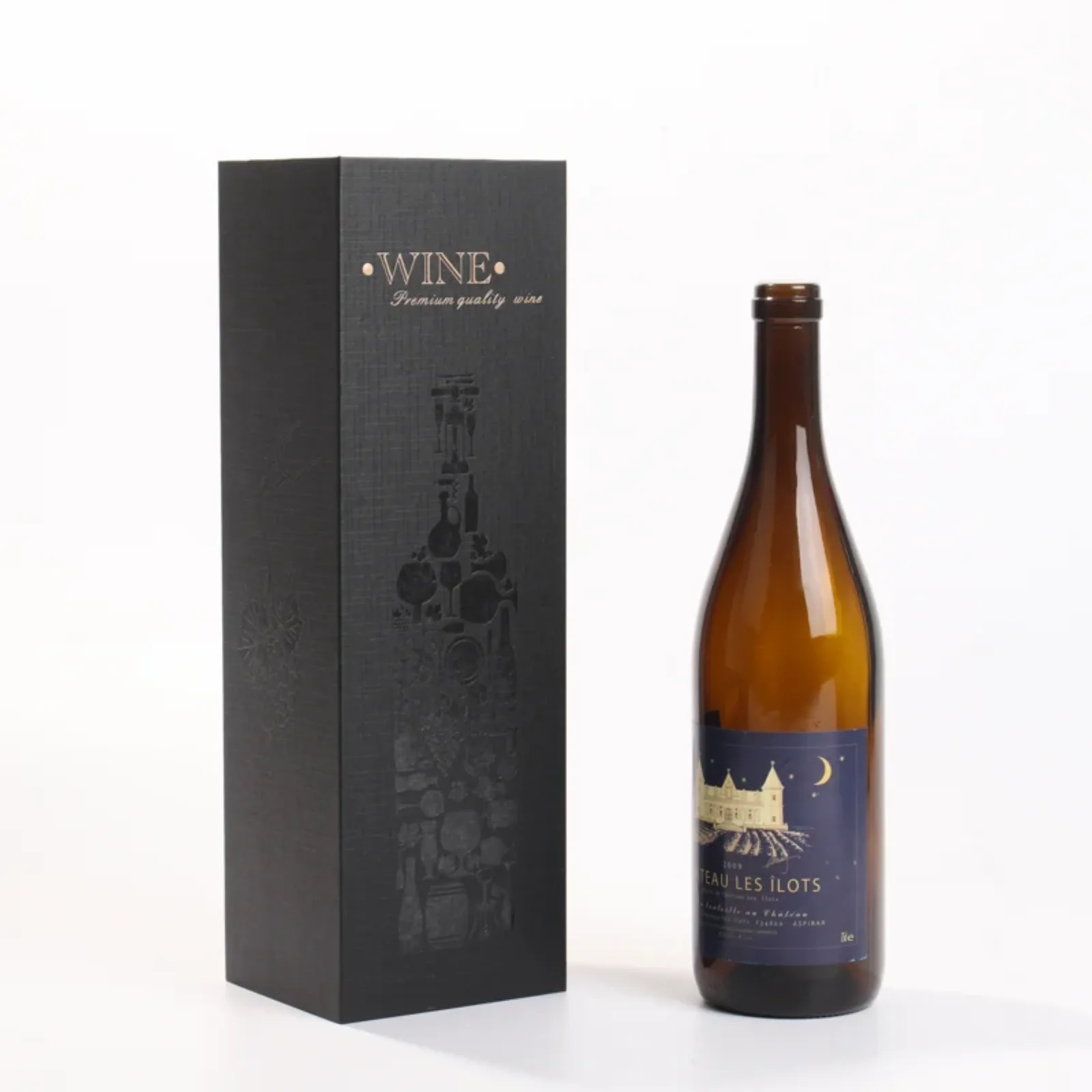 Lined Flap-Top Wine Gift Box with Matching Bag 2