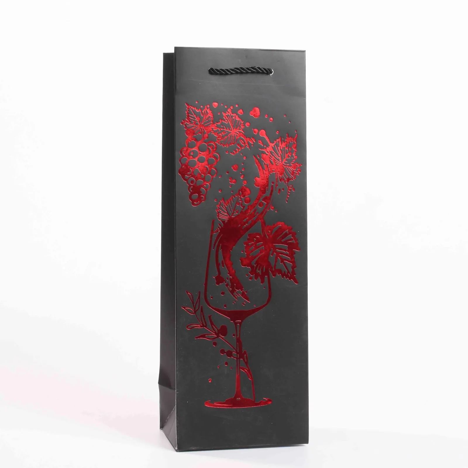 White Cardstock Wine Gift Bag with Foil Stamping and UV 3