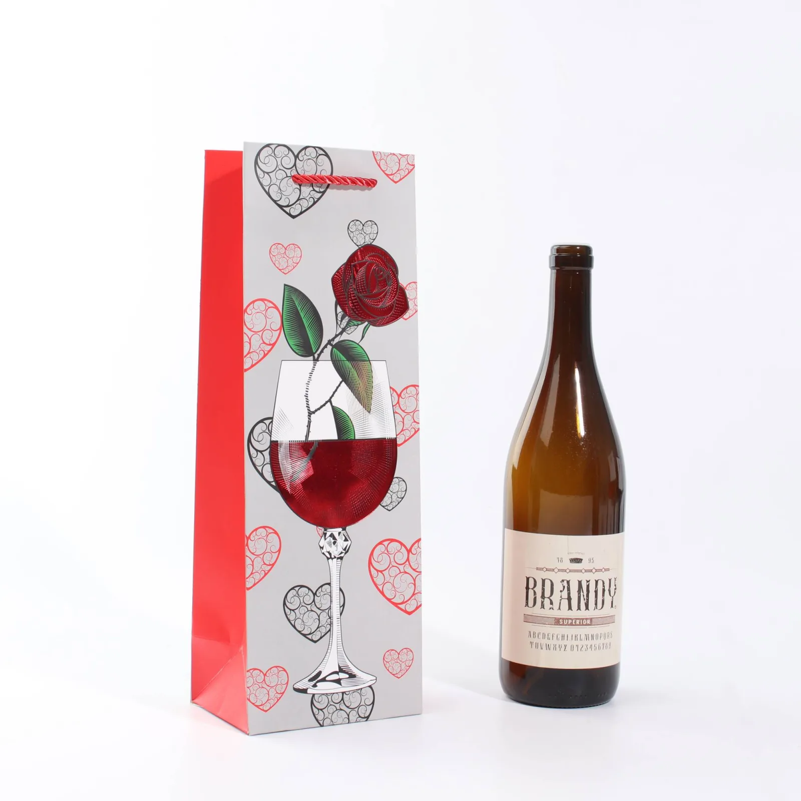 Rose Gold Foil Single-Bottle Wine Gift Bag 2
