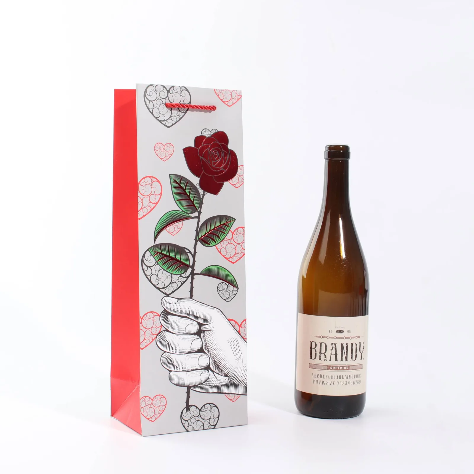 Rose Gold Foil Single-Bottle Wine Gift Bag 3