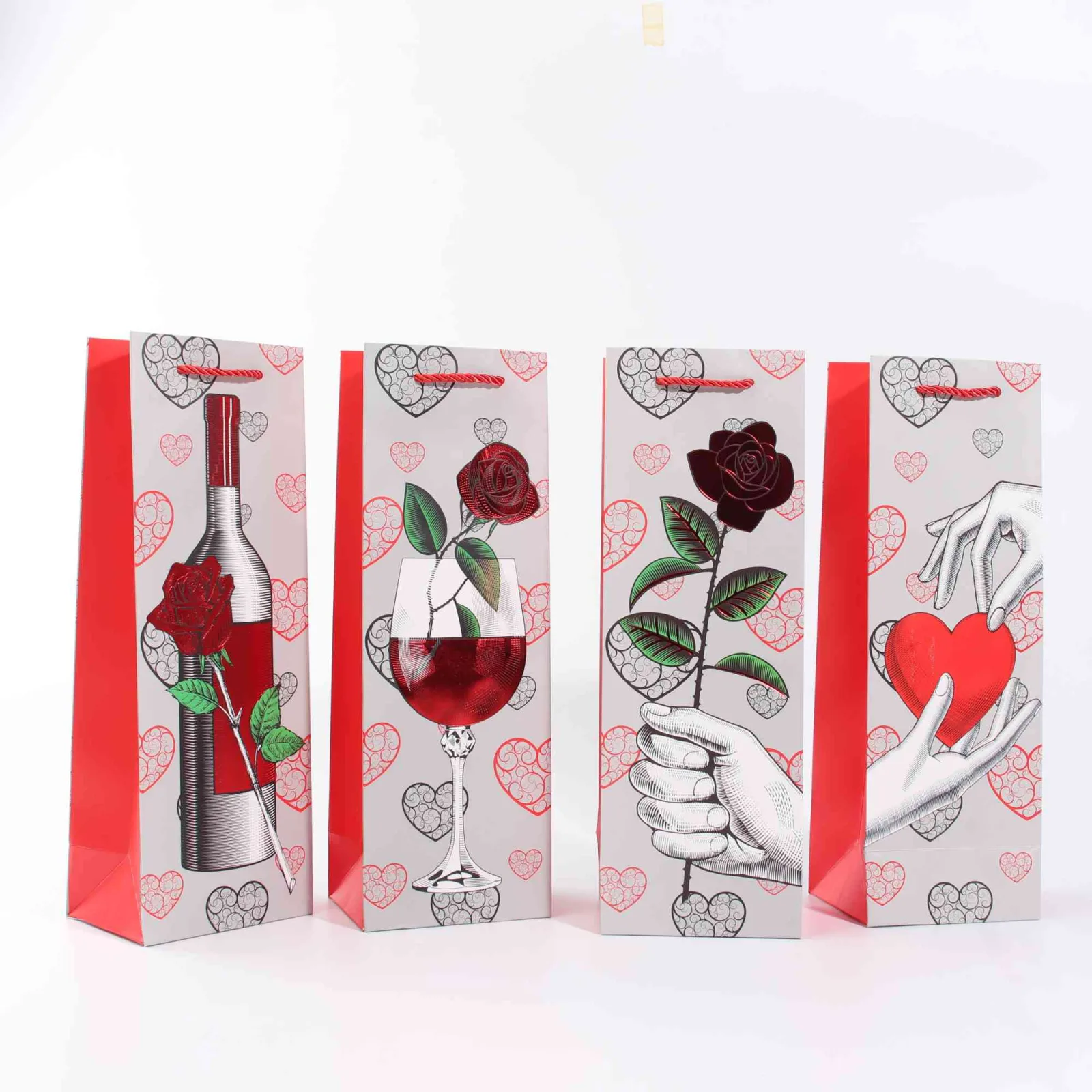 Rose Gold Foil Single-Bottle Wine Gift Bag 4