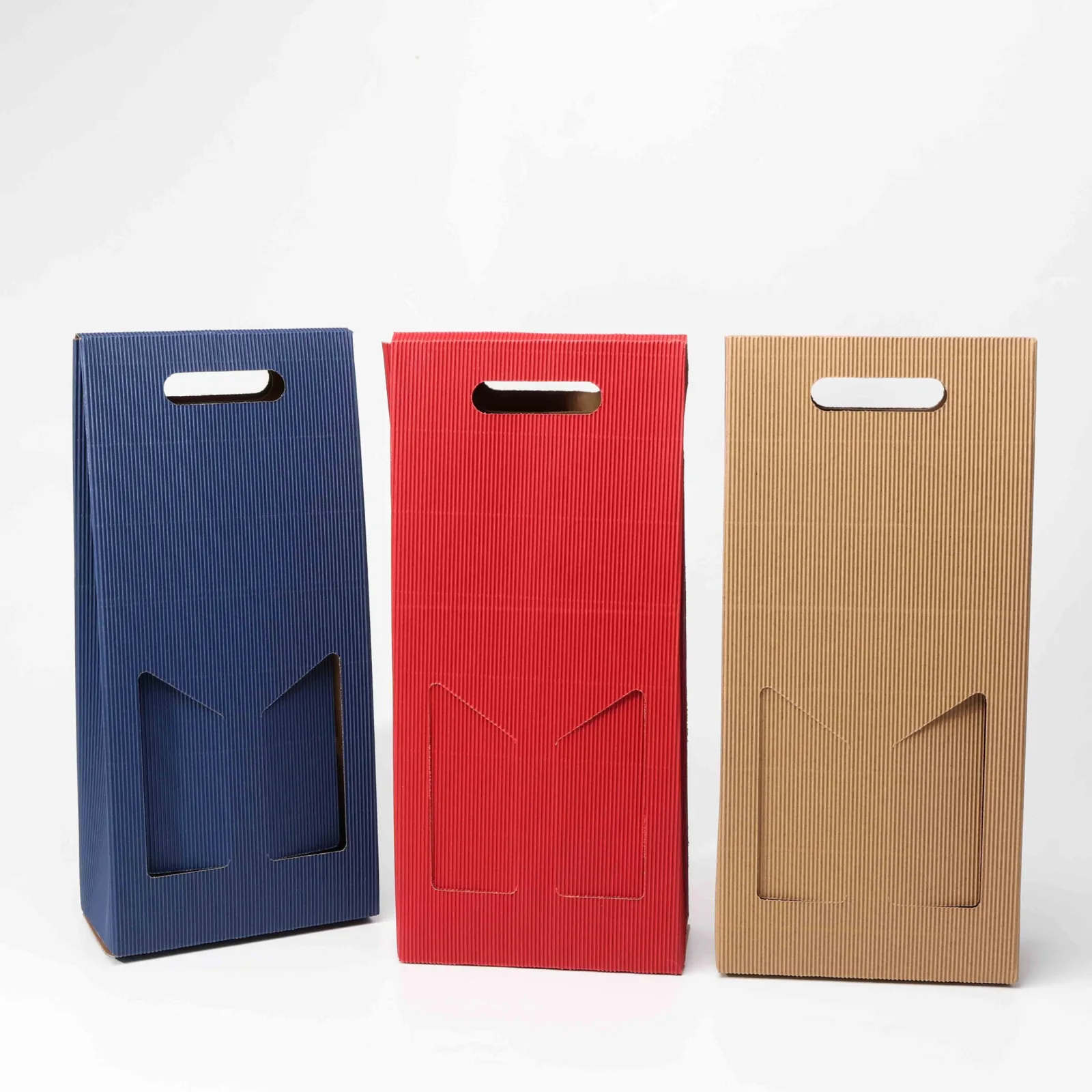 Recyclable Wine Shipping Boxes with Handle, 1-3 Bottles 5